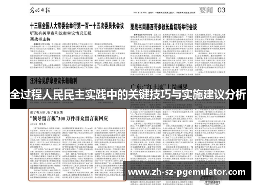 全过程人民民主实践中的关键技巧与实施建议分析 全过程人民民主实践中的关键技巧与实施建议分析