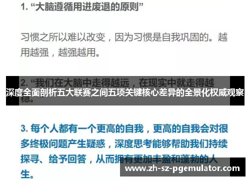 深度全面剖析五大联赛之间五项关键核心差异的全景化权威观察 深度全面剖析五大联赛之间五项关键核心差异的全景化权威观察